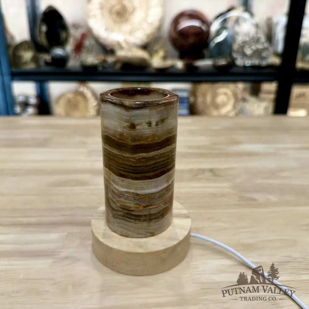 Slim Banded Calcite Lamp 4.75’’ - Lamp