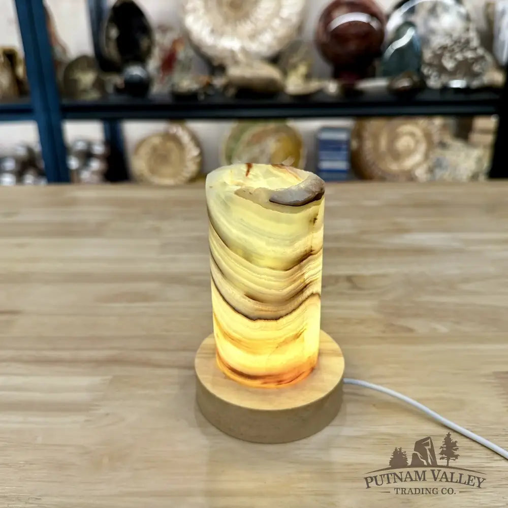 Slim Banded Calcite Rustic Lamp 4.75’’ 9 - Lamp