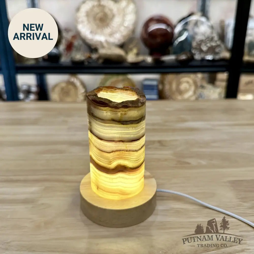 Slim Banded Calcite Rustic Lamp 4.75’’ 6 - Lamp