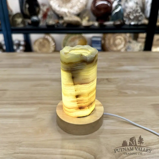 Slim Banded Calcite Rustic Lamp 4.75’’ 4 - Lamp