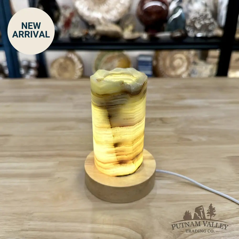 Slim Banded Calcite Rustic Lamp 4.75’’ 4 - Lamp