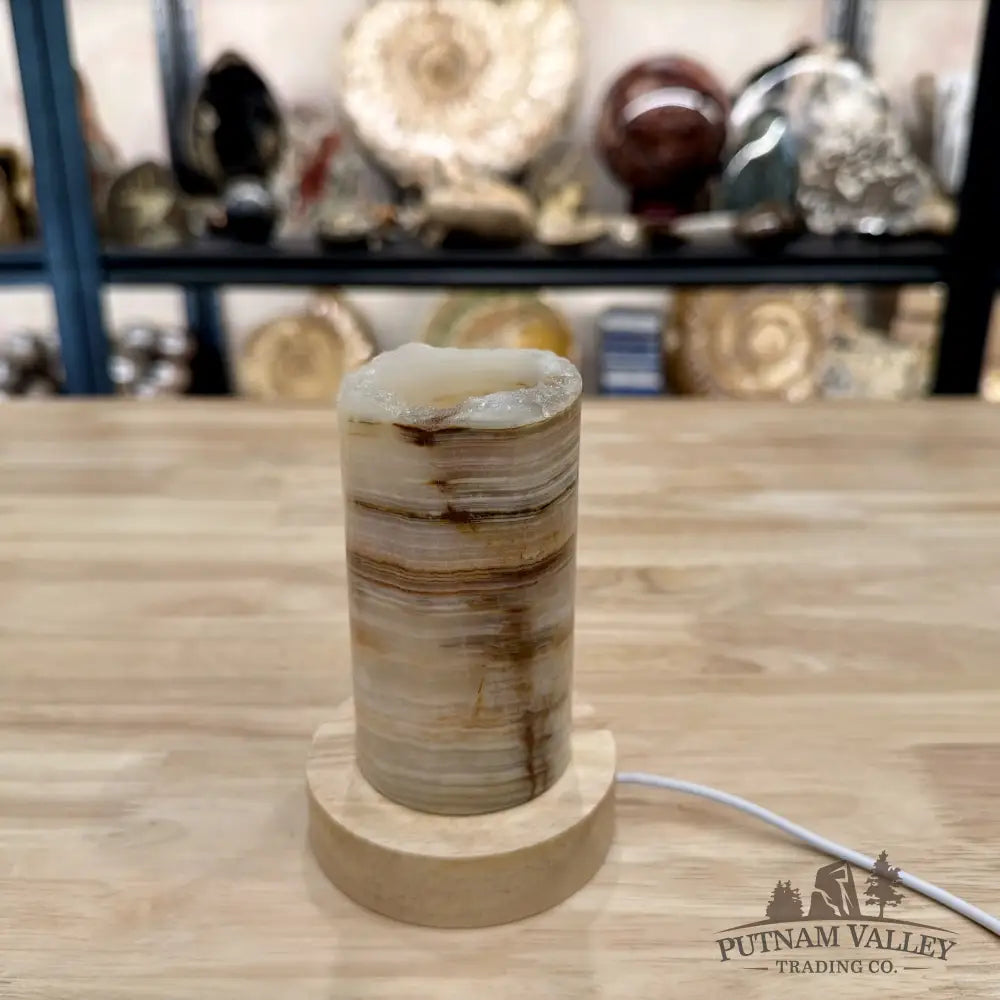 Slim Banded Calcite Rustic Lamp 4.75’’ 7 - Lamp