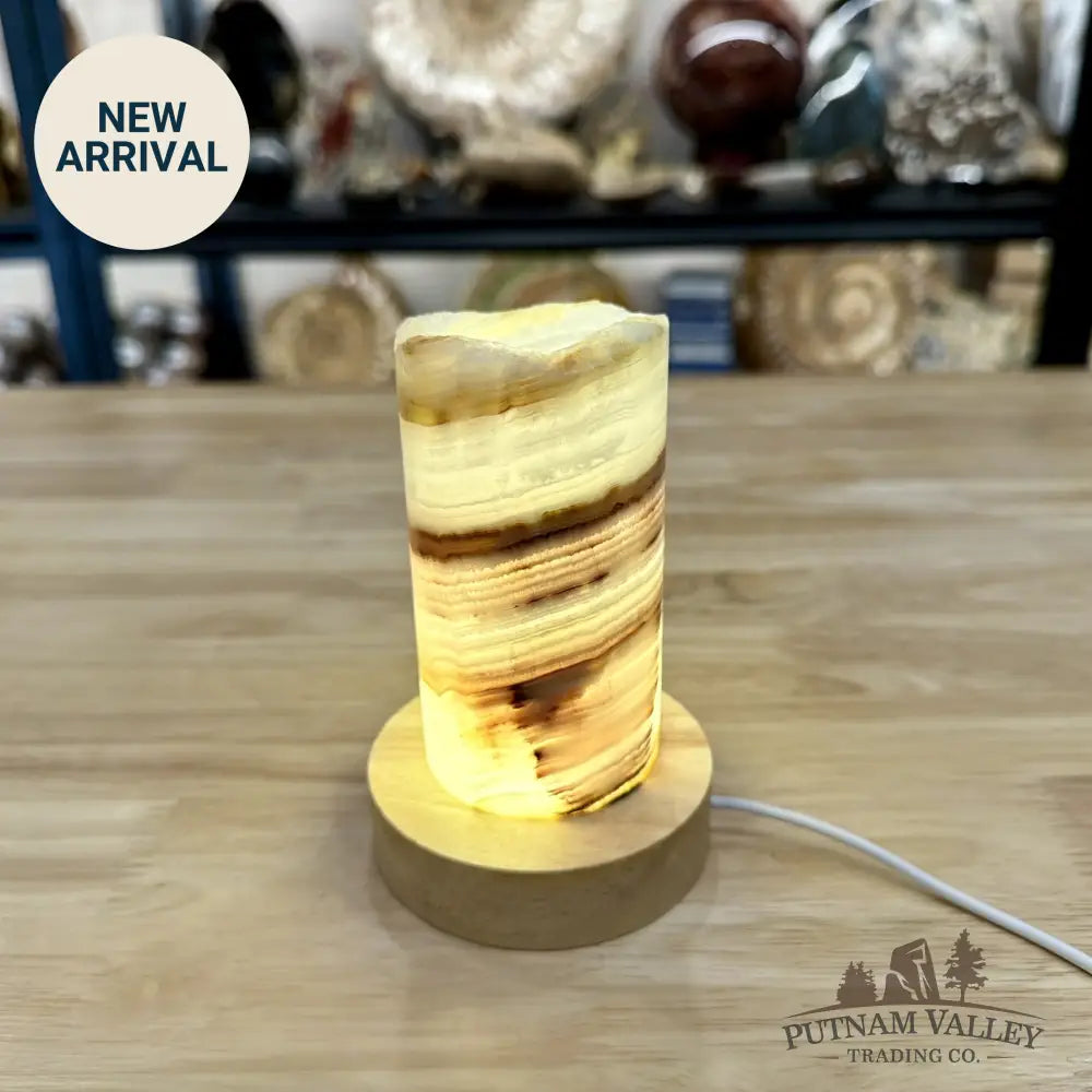 Slim Banded Calcite Rustic Lamp 4.75’’ 8 - Lamp