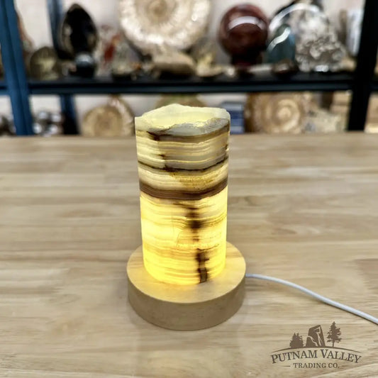 Slim Banded Calcite Rustic Lamp 4.75’’ 7 - Lamp