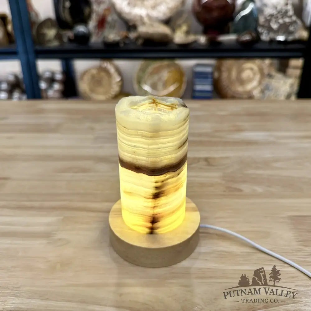 Slim Banded Calcite Rustic Lamp 4.75’’ 7 - Lamp