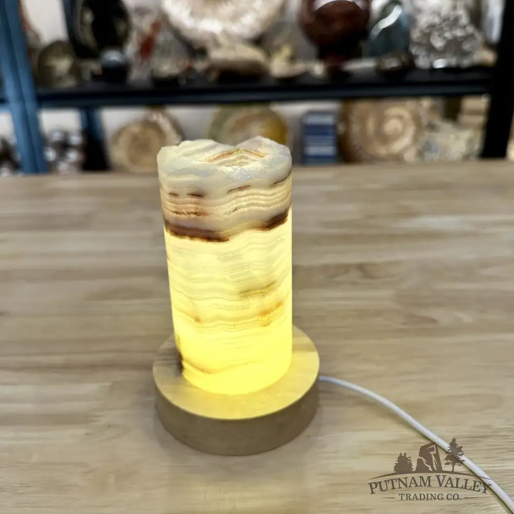Slim Banded Calcite Rustic Lamp 4.75’’ - Lamp