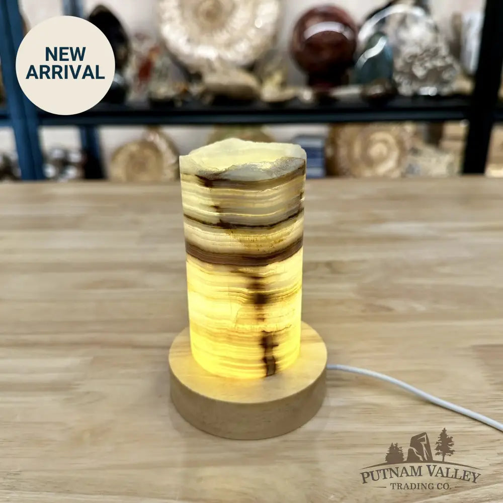 Slim Banded Calcite Rustic Lamp 4.75’’ 7 - Lamp