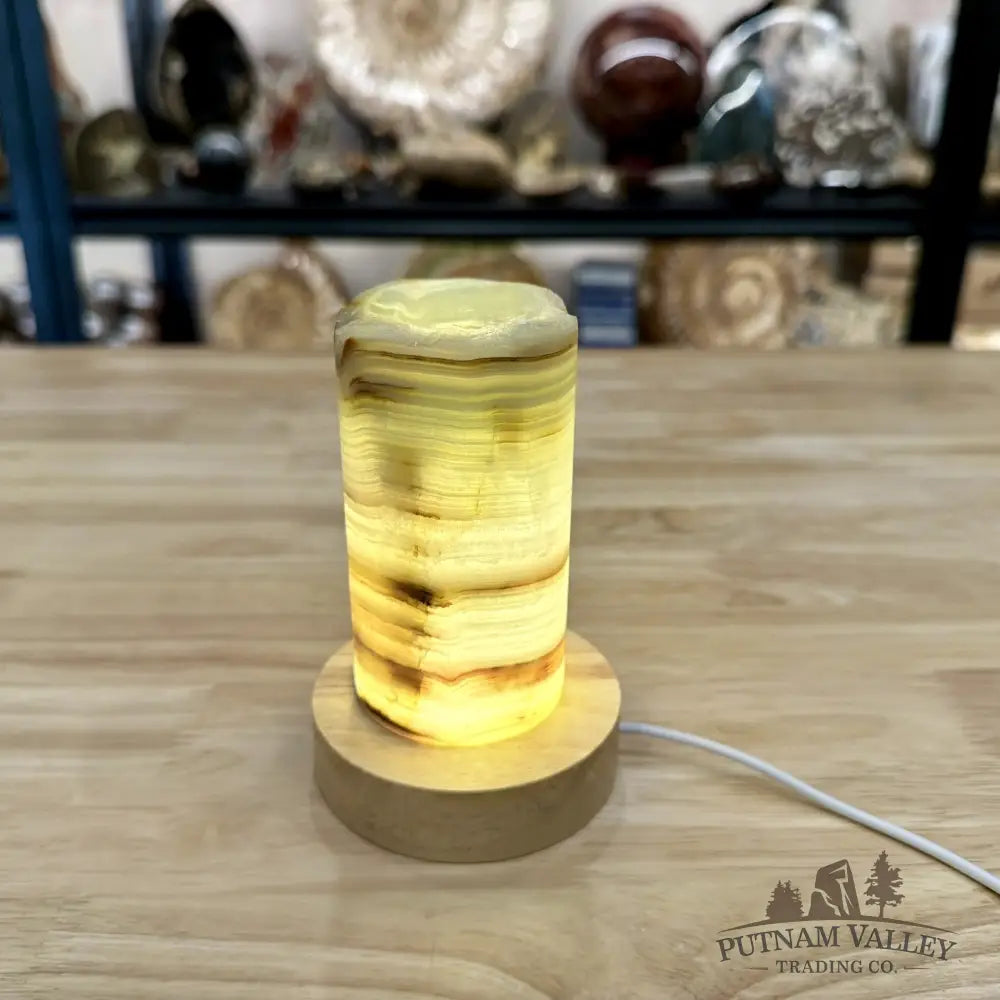 Slim Banded Calcite Rustic Lamp 4.75’’ 4 - Lamp