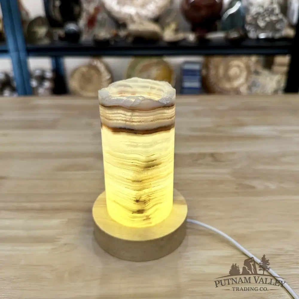 Slim Banded Calcite Rustic Lamp 4.75’’ - Lamp