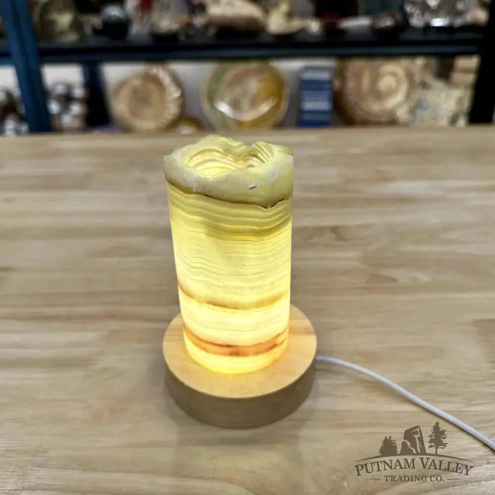 Slim Banded Calcite Rustic Lamp 4.75’’ 4 - Lamp