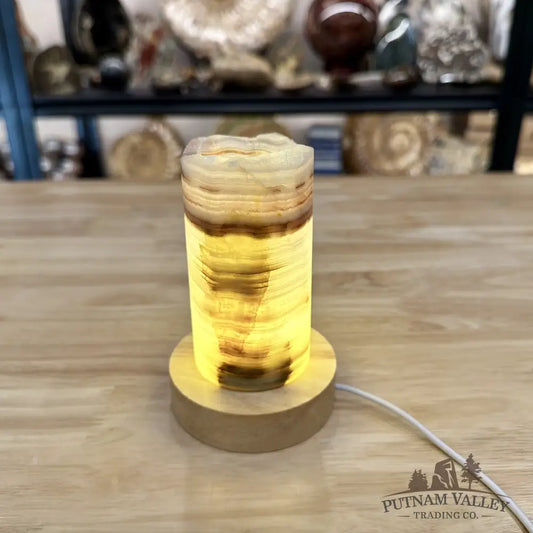 Slim Banded Calcite Rustic Lamp 4.75’’ - Lamp