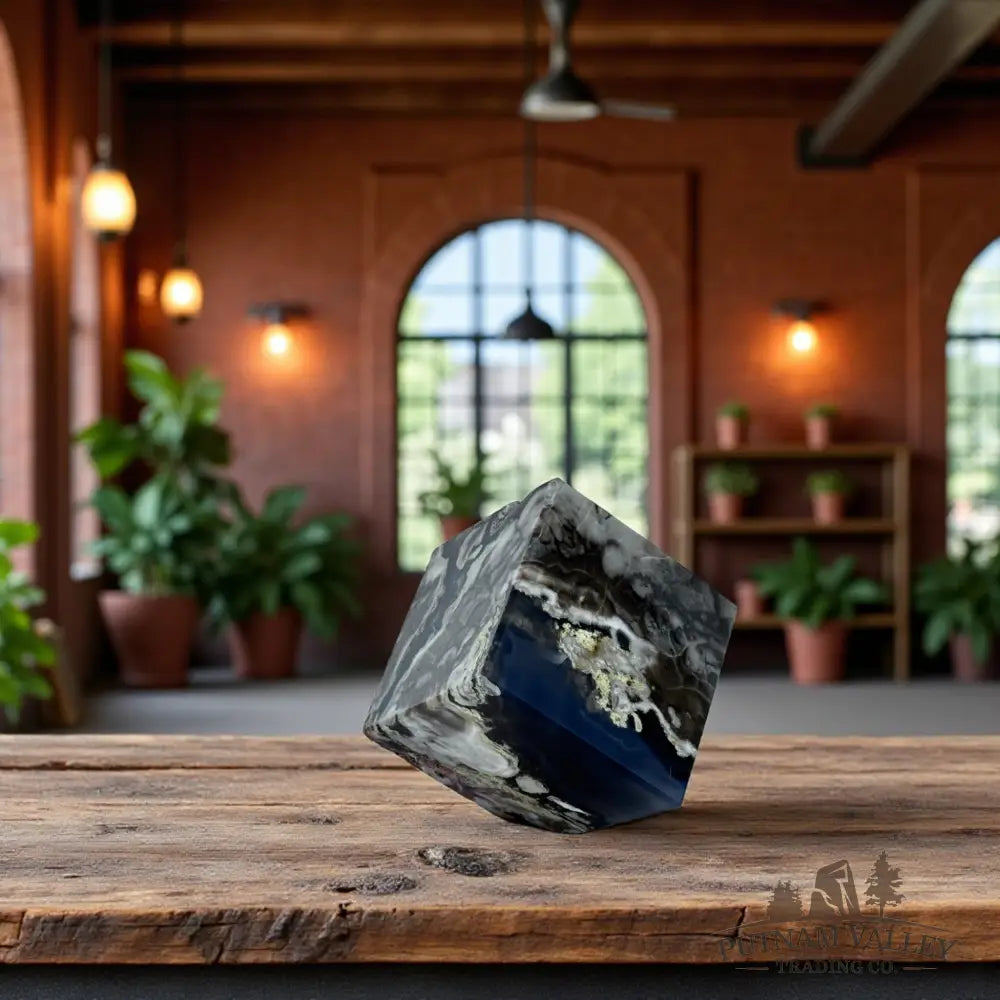 Standing Volcano Agate Cube Cube