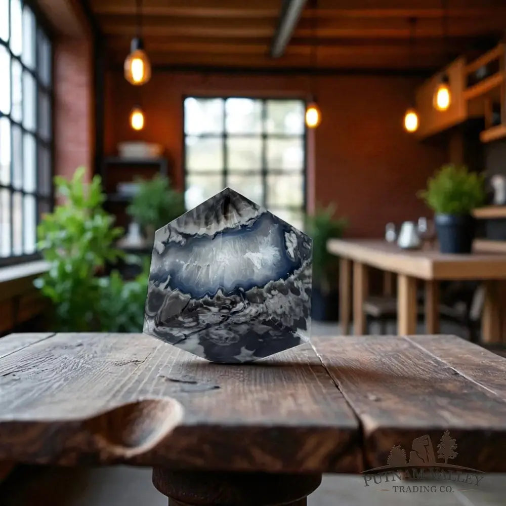 Standing Volcano Agate Cube Cube