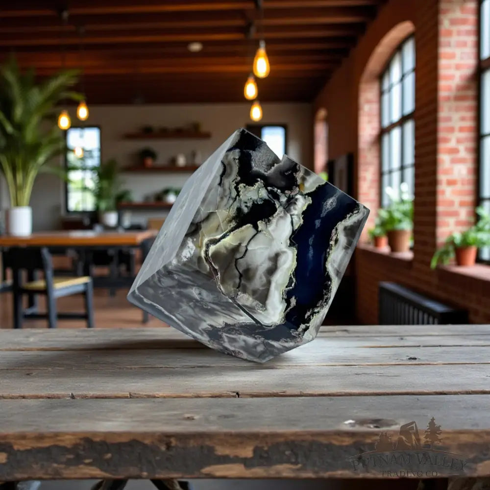 Standing Volcano Agate Cube Cube