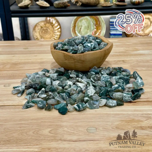 Tumbled Green Moss Agate (½ lb) | Freeform - Tumbled Stone