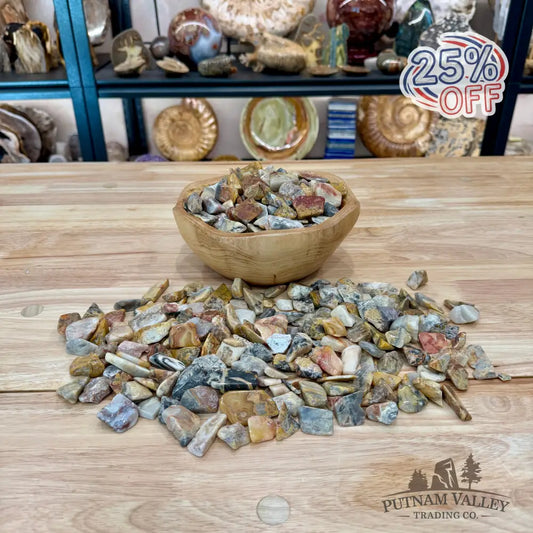 Tumbled Mexican Crazy Lace Agate (½ lb) | Freeform - Tumbled Stone