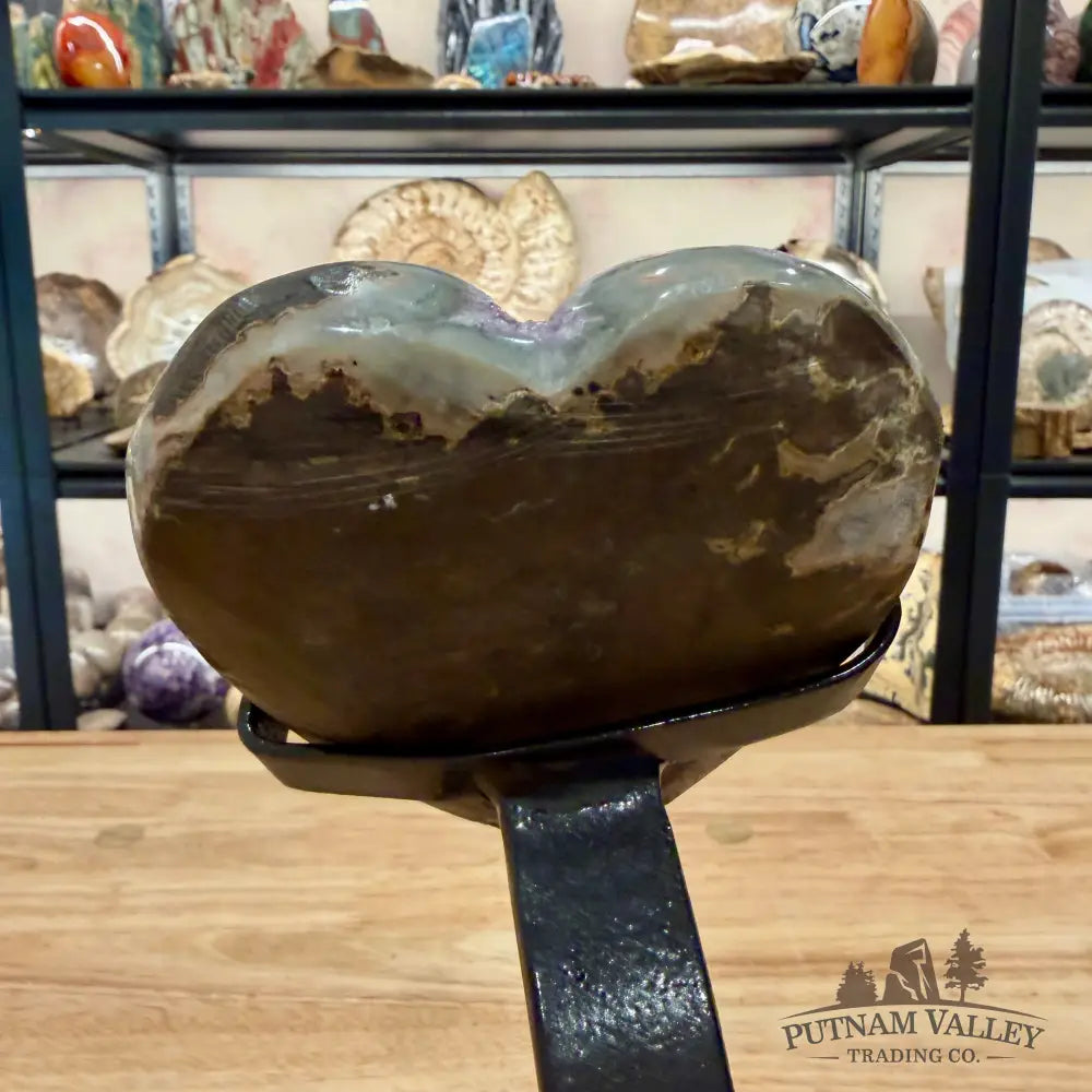 Amethyst Heart Geode + Stand 9.25’’ - Accent