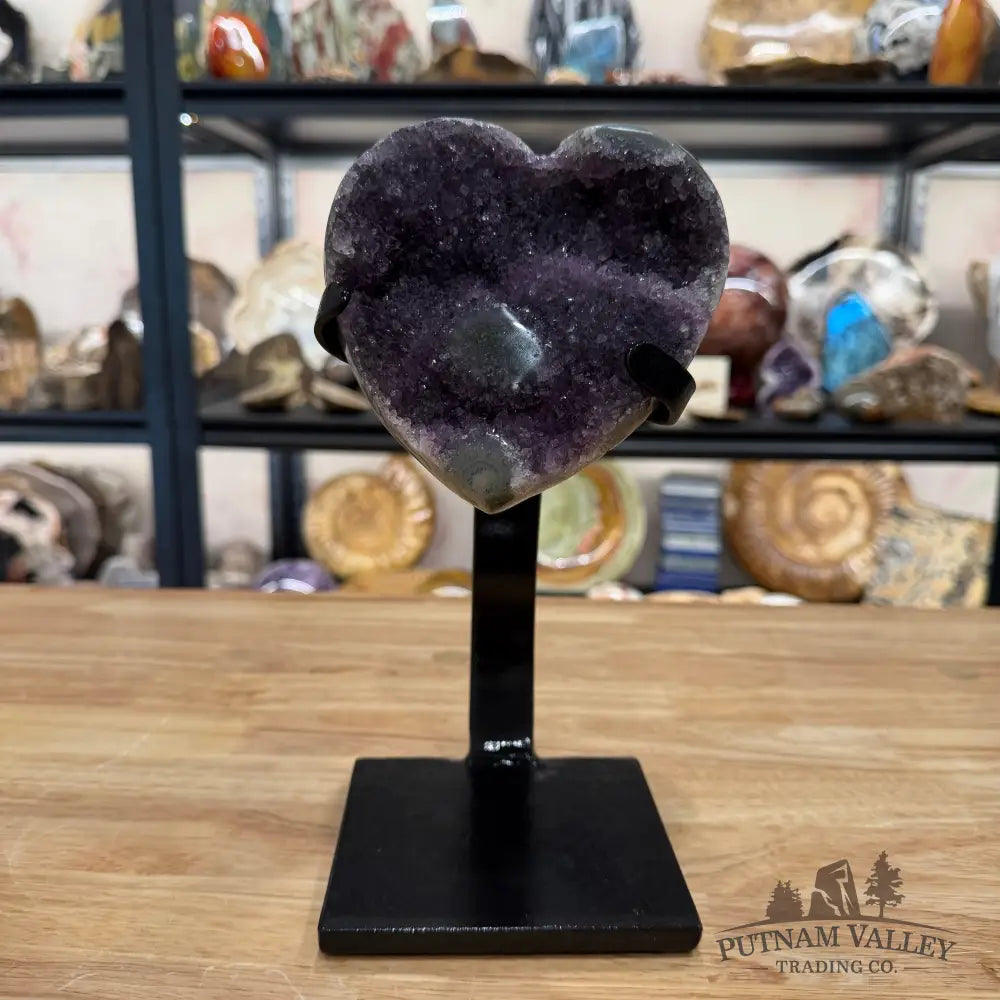 Amethyst Heart Geode + Stand 9.25’’ - Accent