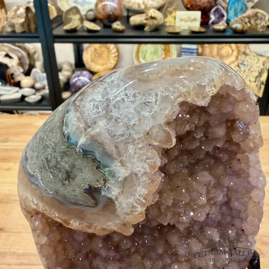 Pink Sugar Druzy Cluster + Stand 11.1’’ - Accent