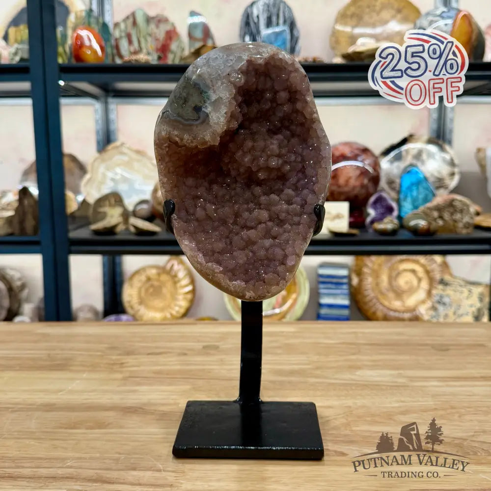Pink Sugar Druzy Cluster + Stand 11.1’’ - Accent
