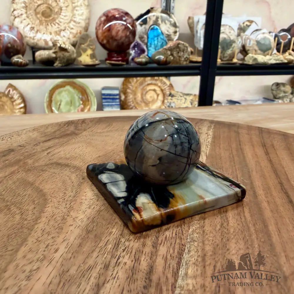 Utah Picasso Marble Sphere + Matching Stand 1.58’’ - Sphere