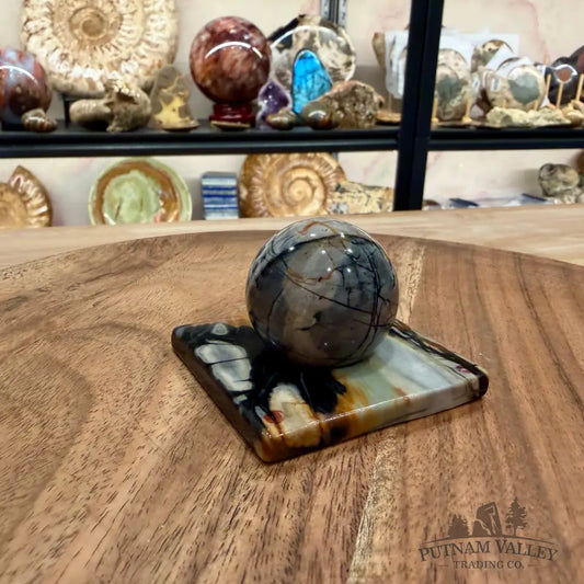 Utah Picasso Marble Sphere + Matching Stand 1.58’’ - Sphere