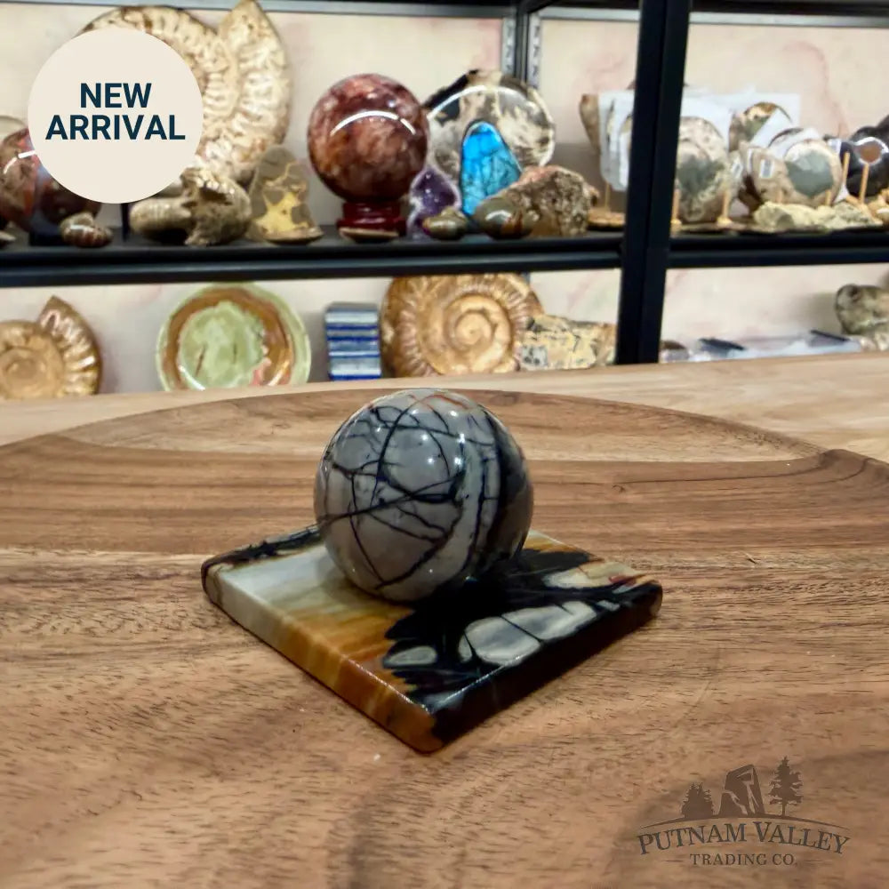 Utah Picasso Marble Sphere + Matching Stand 1.58’’ - Sphere
