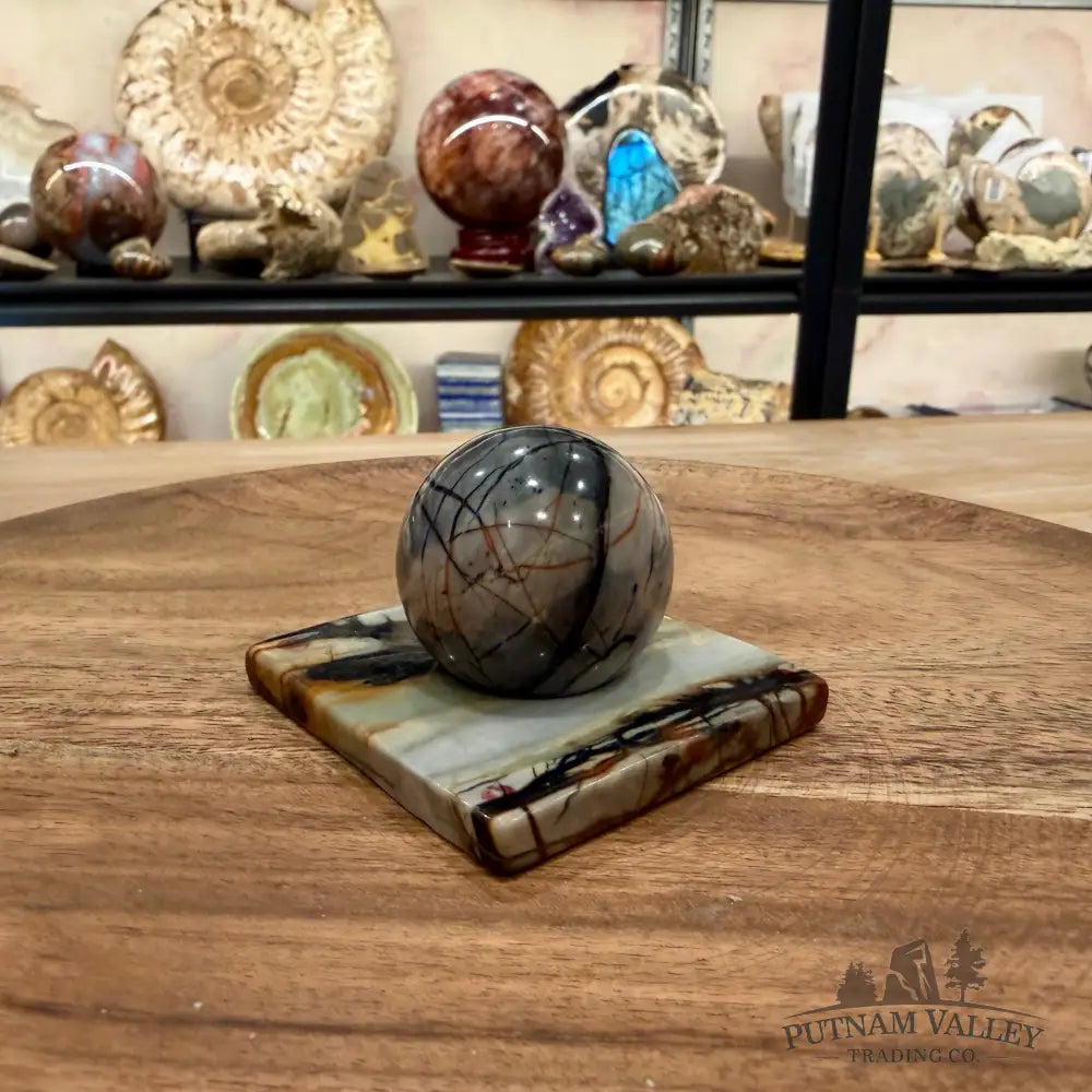 Utah Picasso Marble Sphere + Matching Stand 1.58’’ - Sphere