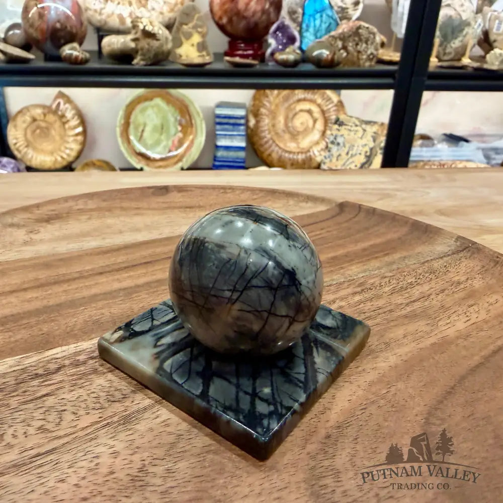Utah Picasso Marble Sphere + Matching Stand 1.78’’ - Sphere