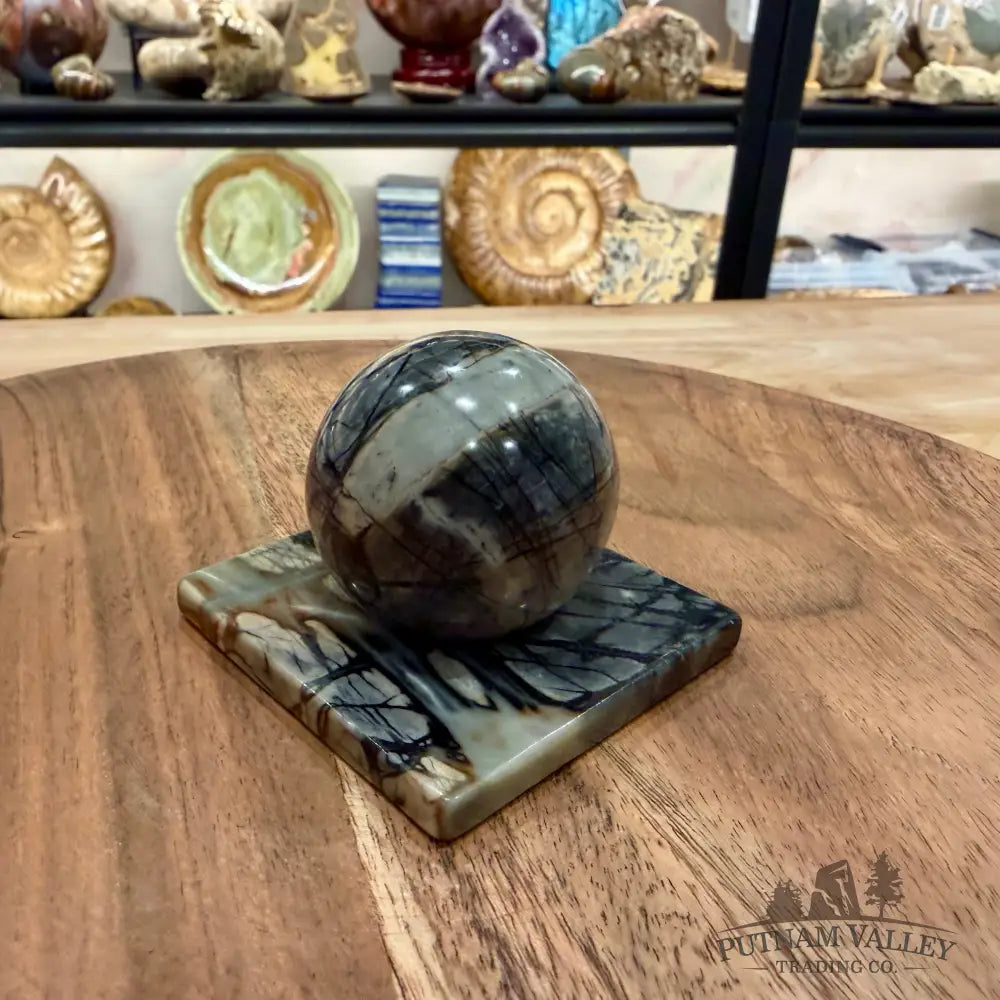 Utah Picasso Marble Sphere + Matching Stand 1.78’’ - Sphere