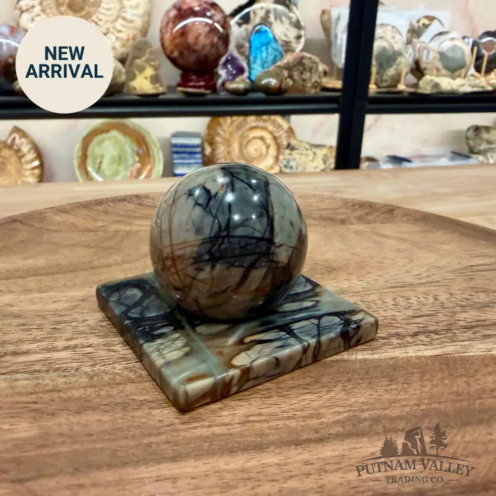 Utah Picasso Marble Sphere + Matching Stand 1.78’’ - Sphere