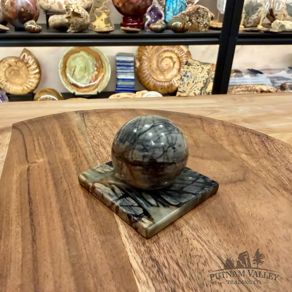 Utah Picasso Marble Sphere + Matching Stand 1.78’’ - Sphere