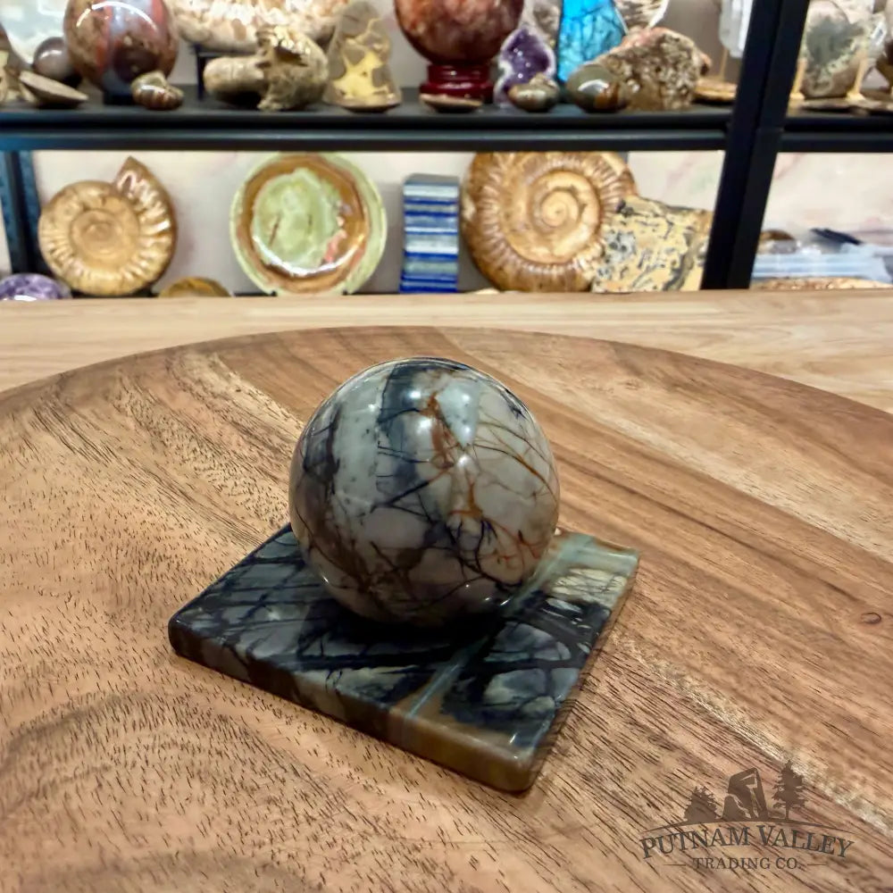 Utah Picasso Marble Sphere + Matching Stand 1.78’’ - Sphere