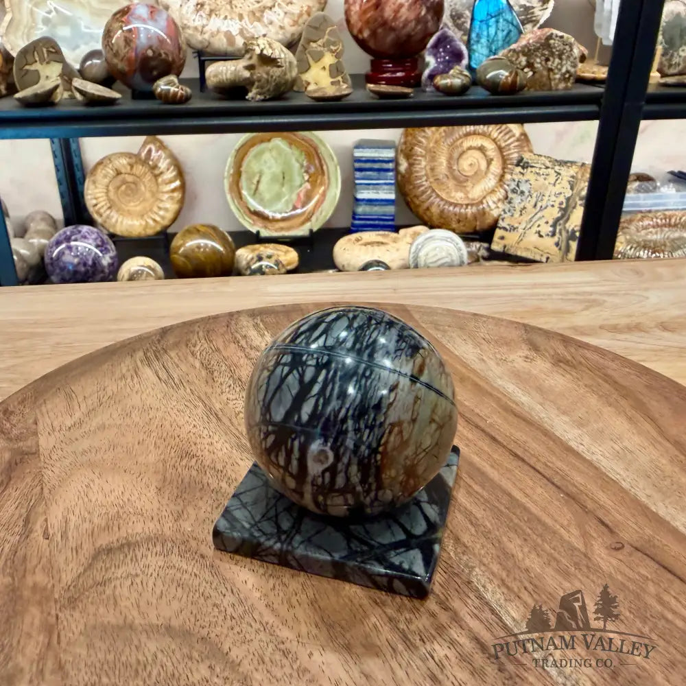 Utah Picasso Marble Sphere + Matching Stand 2.39’’ - Sphere
