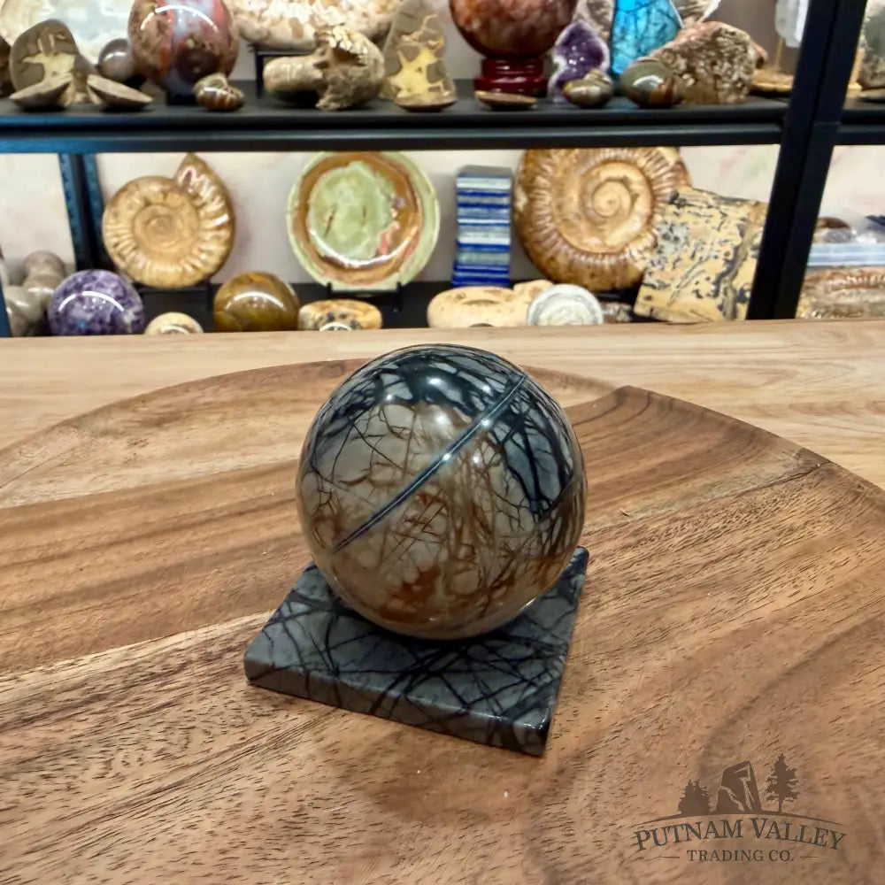 Utah Picasso Marble Sphere + Matching Stand 2.39’’ - Sphere