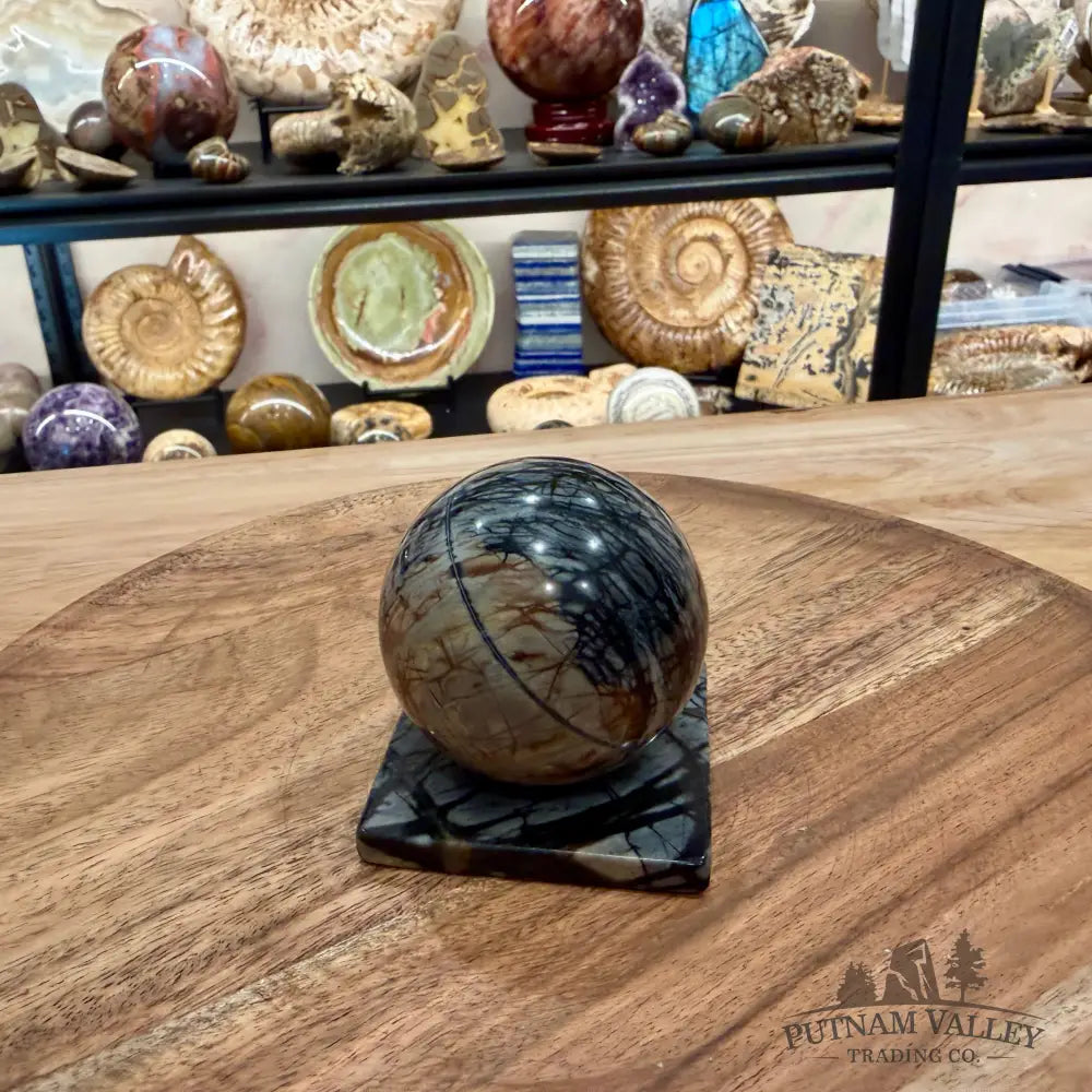 Utah Picasso Marble Sphere + Matching Stand 2.39’’ - Sphere