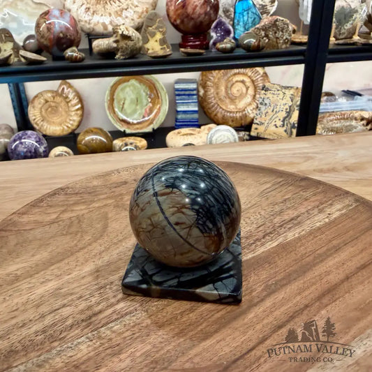 Utah Picasso Marble Sphere + Matching Stand 2.39’’ - Sphere