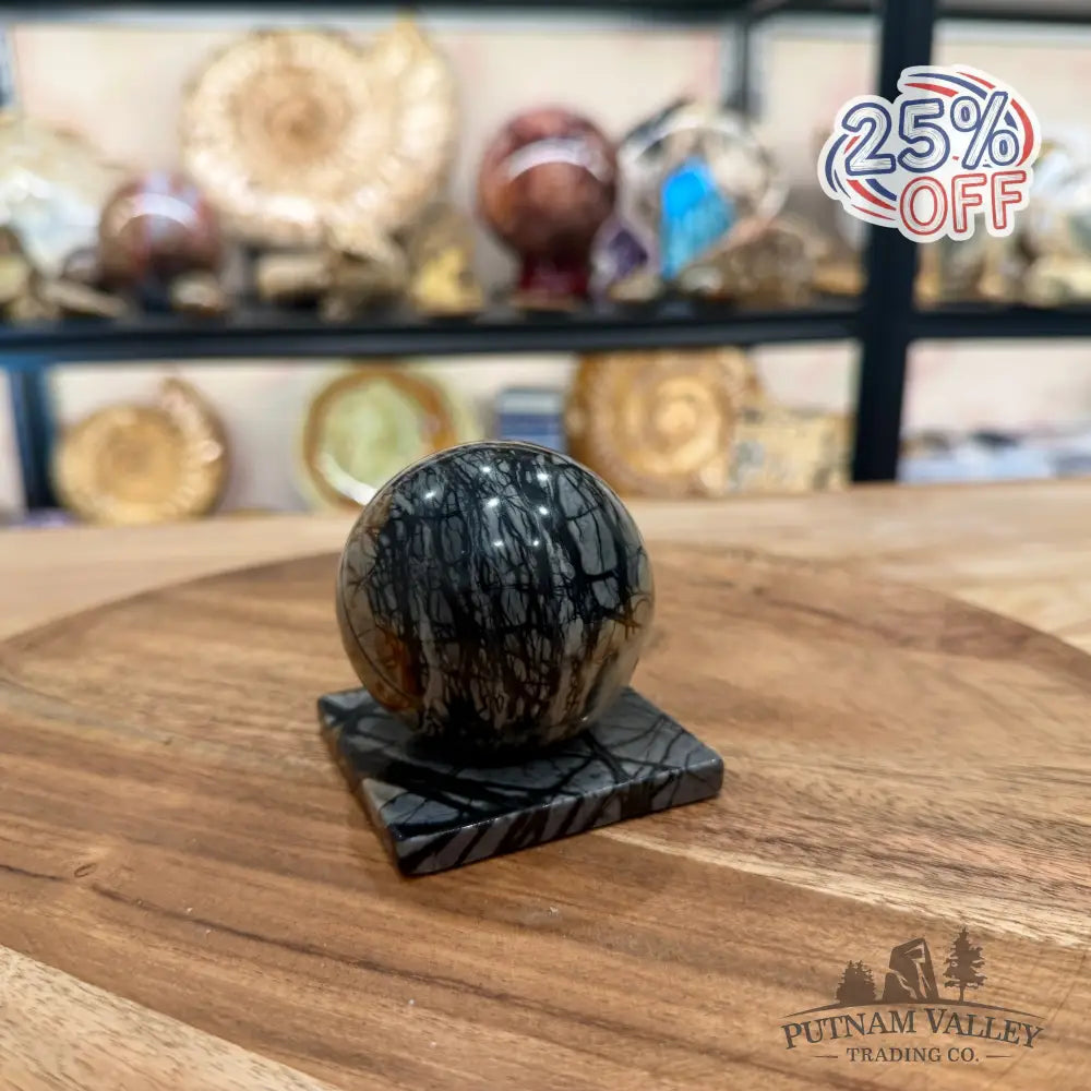 Utah Picasso Marble Sphere + Matching Stand 2.39’’ - Sphere