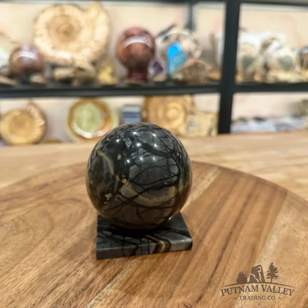 Utah Picasso Marble Sphere + Matching Stand 2.91’’ - Sphere