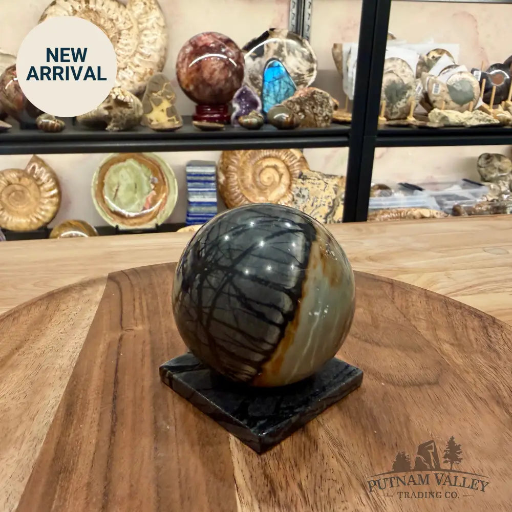 Utah Picasso Marble Sphere + Matching Stand 2.91’’ - Sphere