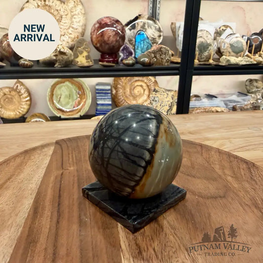 Utah Picasso Marble Sphere + Matching Stand 2.91’’ - Sphere