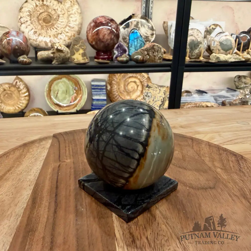 Utah Picasso Marble Sphere + Matching Stand 2.91’’ - Sphere