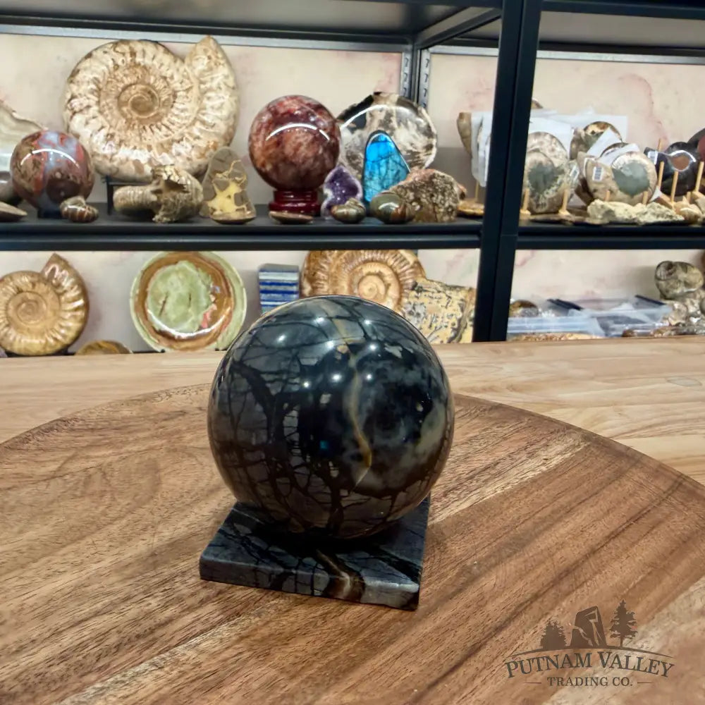 Utah Picasso Marble Sphere + Matching Stand 2.91’’ - Sphere