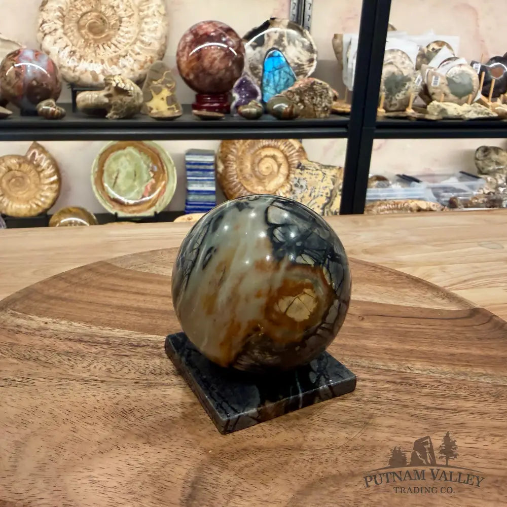Utah Picasso Marble Sphere + Matching Stand 2.91’’ - Sphere