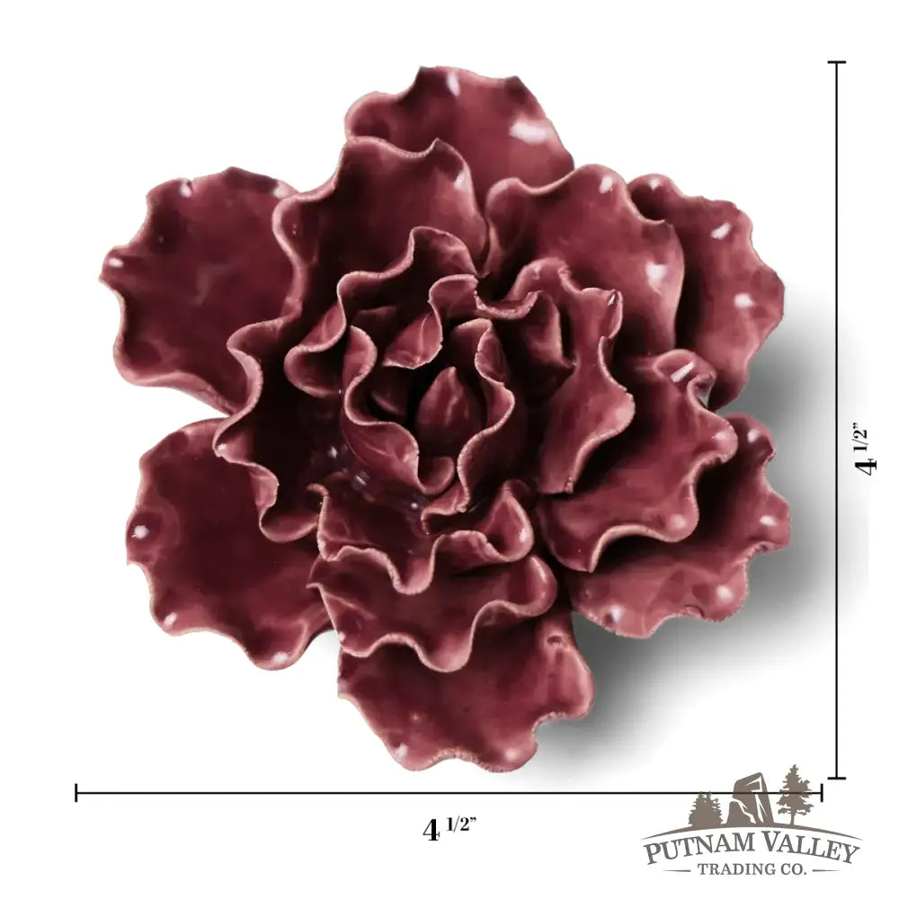 Ceramic Flower Wall Art Lettuce Purple Medium 5: Sea Lettuce Medium Purple Accent