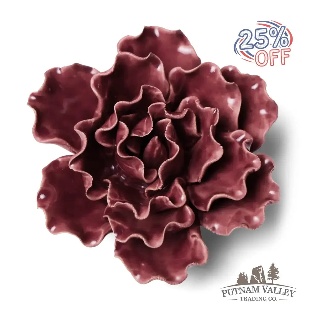 Ceramic Flower Wall Art Lettuce Purple Medium 5: Sea Lettuce Medium Purple Accent