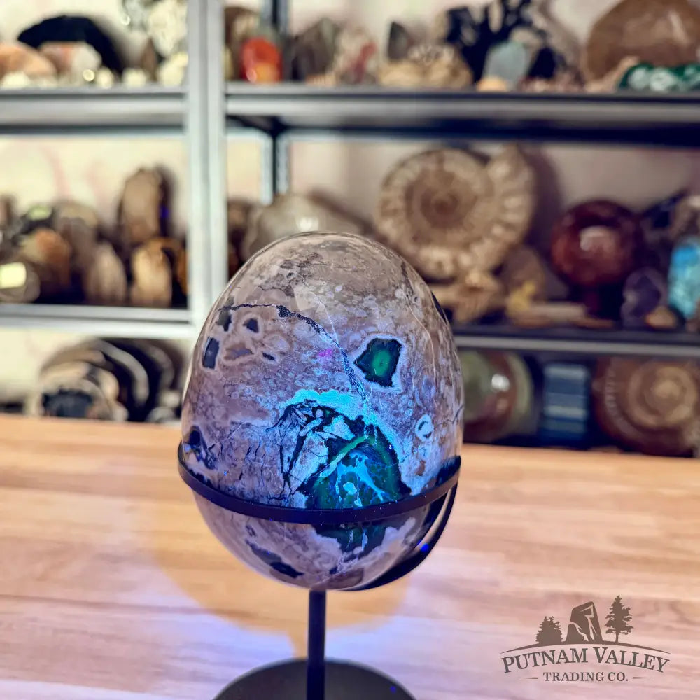 Volcano Agate Egg + Stand 8.5’’ - Egg