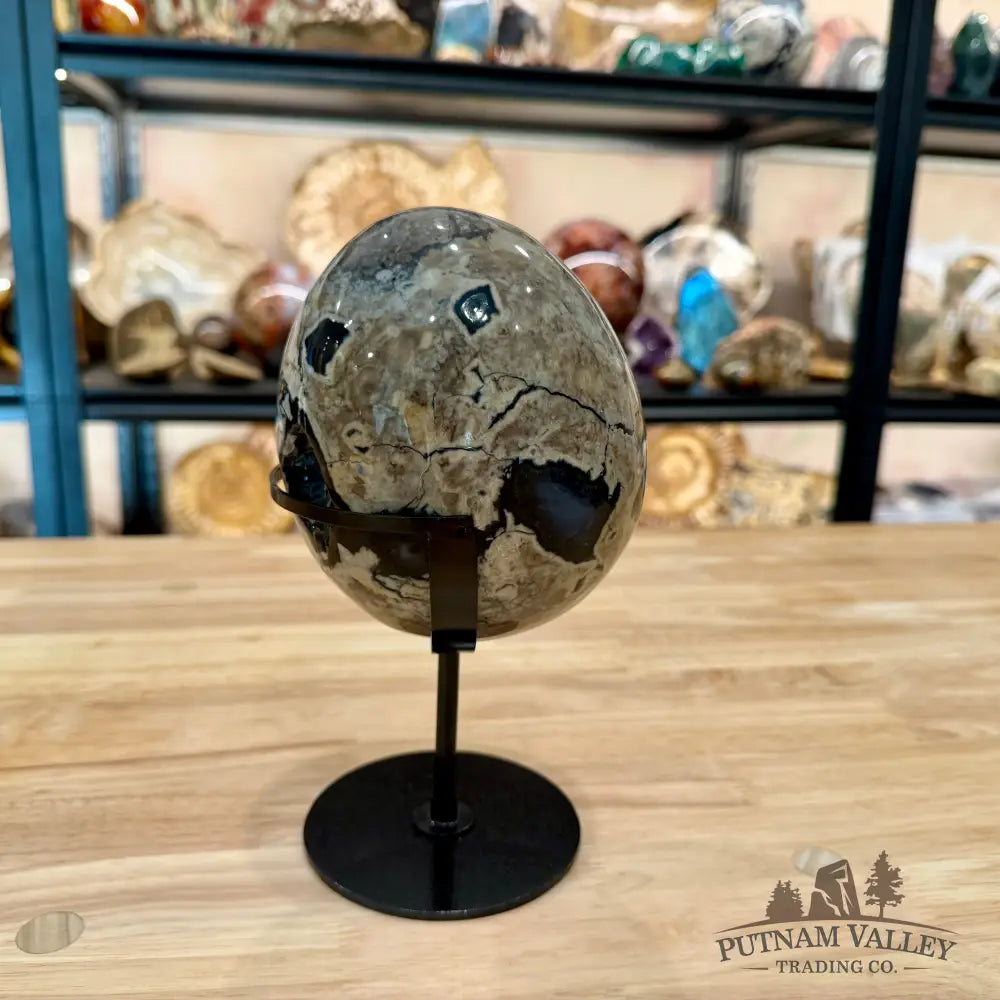 Volcano Agate Egg + Stand 8.5’’ - Egg