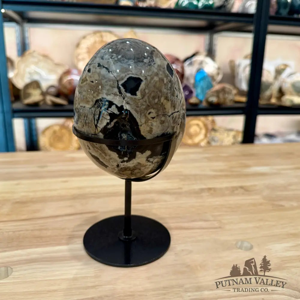 Volcano Agate Egg + Stand 8.5’’ - Egg