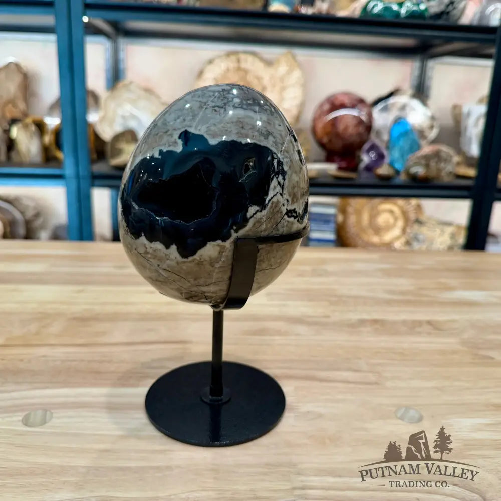 Volcano Agate Egg + Stand 8.5’’ - Egg